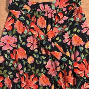 & Other Stories Black and Pink Floral Maxi Skirt